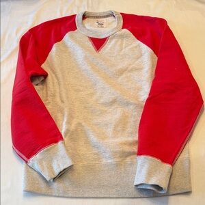 Todd Snyder x Champion Red and Gray Raglan Sweatshirt